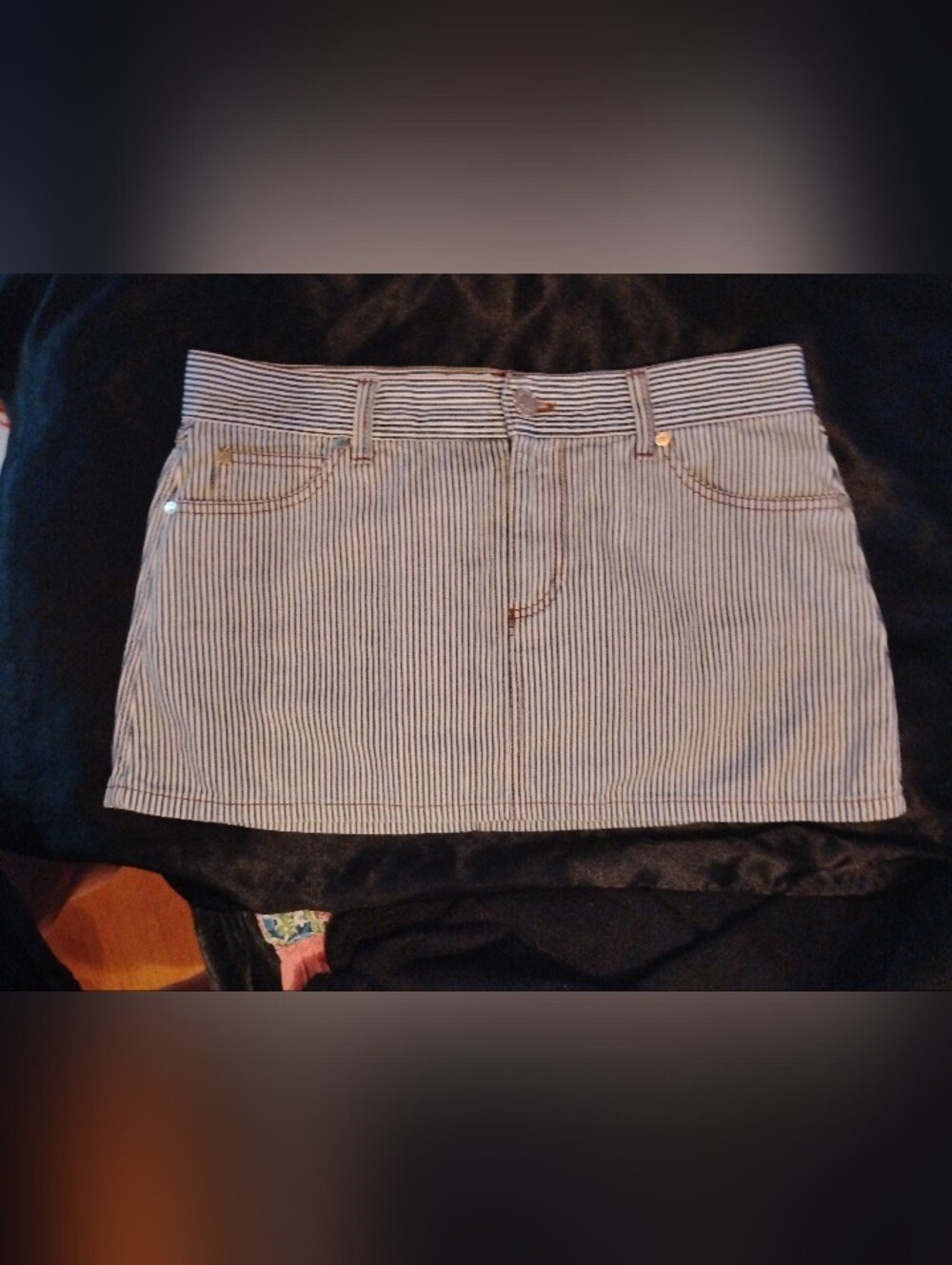 Authentic Gucci Blue and White Striped Mini Skirt - Picture 2 of 9